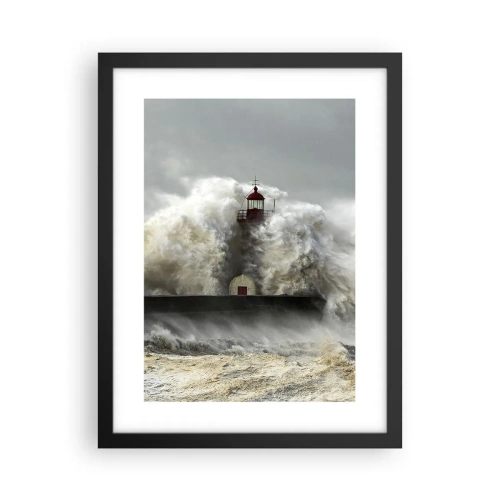 Poster in een zwarte lijst - De woede van de oceaan - 30x40 cm