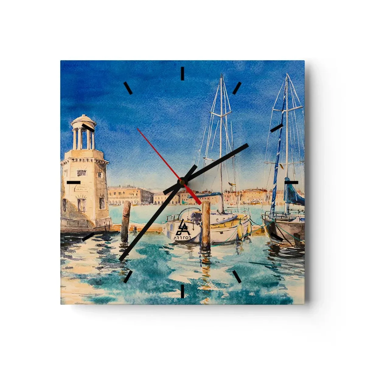 Wandklok - Klok - Zonnige lagune - 40x40 cm