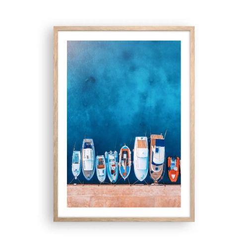 Een poster in een licht eiken lijst - In één rij - 50x70 cm