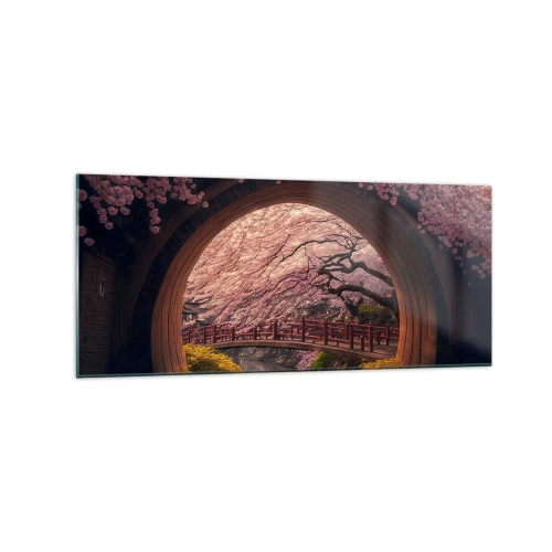 Schilderen op glas - Japanse lente - 120x50 cm