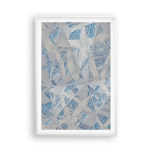 Poster in een witte lijst - In een blauwgrijs labyrint - 61x91 cm