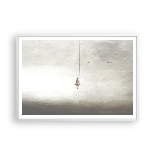 Poster in een witte lijst - Een kind in ons - 100x70 cm