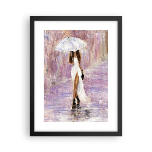 Poster in een zwarte lijst - In de lila regen - 30x40 cm