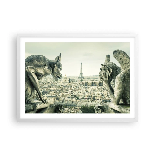 Poster in een witte lijst - Parijs' babbelen - 70x50 cm