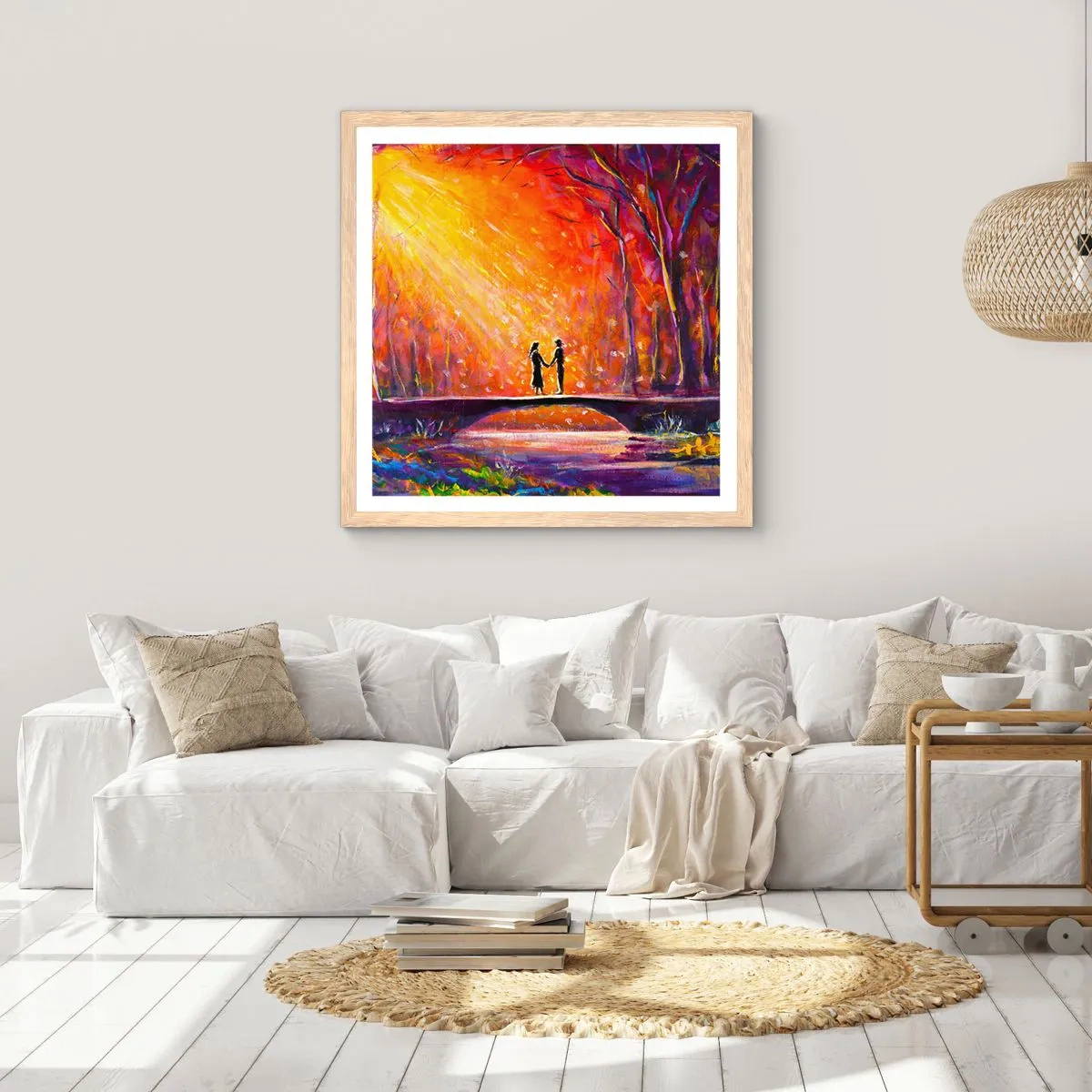 Een poster in een licht eiken lijst - De hemel houdt ook van hen - 40x40 cm