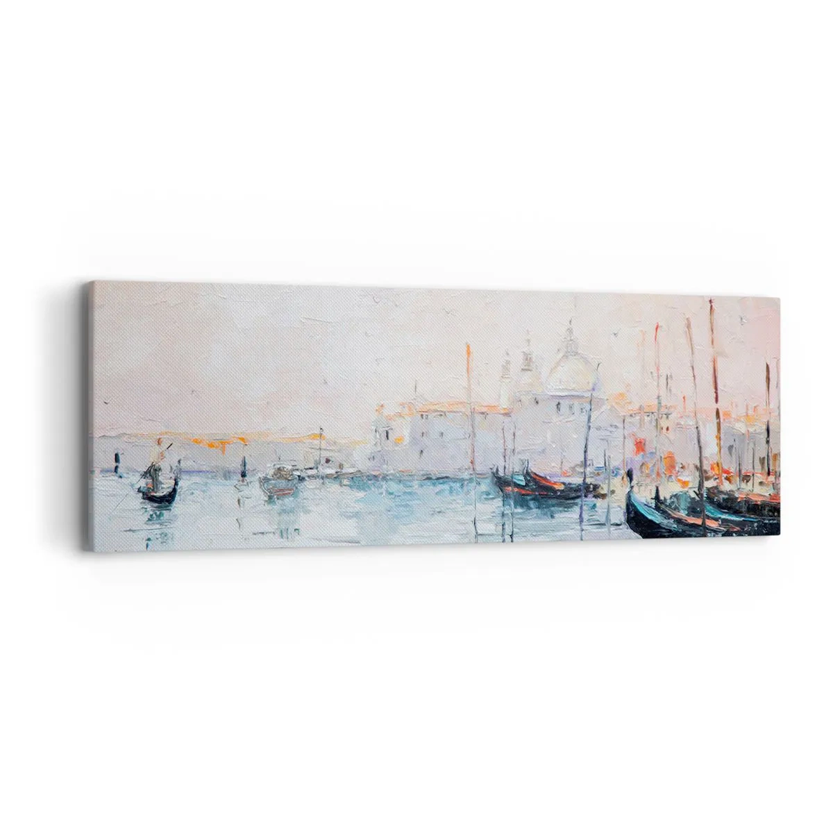Schilderen op canvas - Achter het water, achter de mist - 90x30 cm