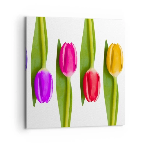 Schilderen op canvas - Regenboog compositie - 50x50 cm