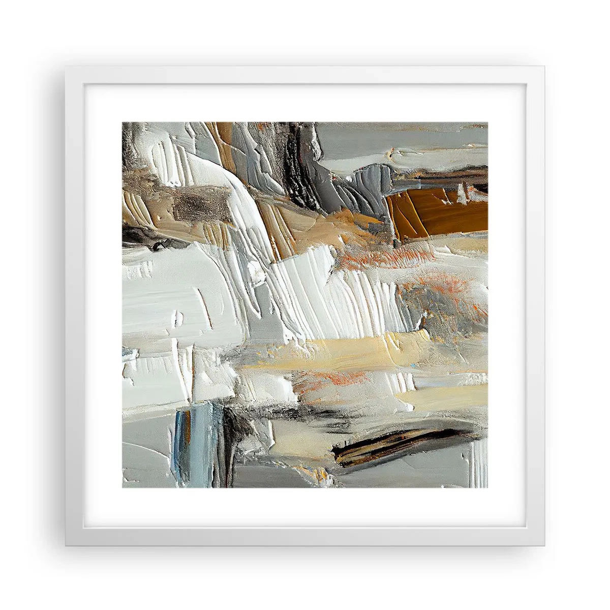 Poster in een witte lijst - Kleurrijke lagen - 40x40 cm