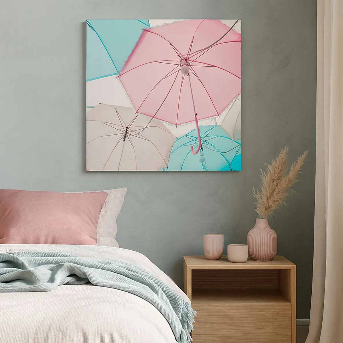 Schilderen op canvas - Soms zon, soms regen - 30x30 cm