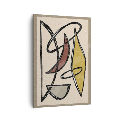 Schilderen op canvas - Verticale en horizontale lijnen - 70x100 cm