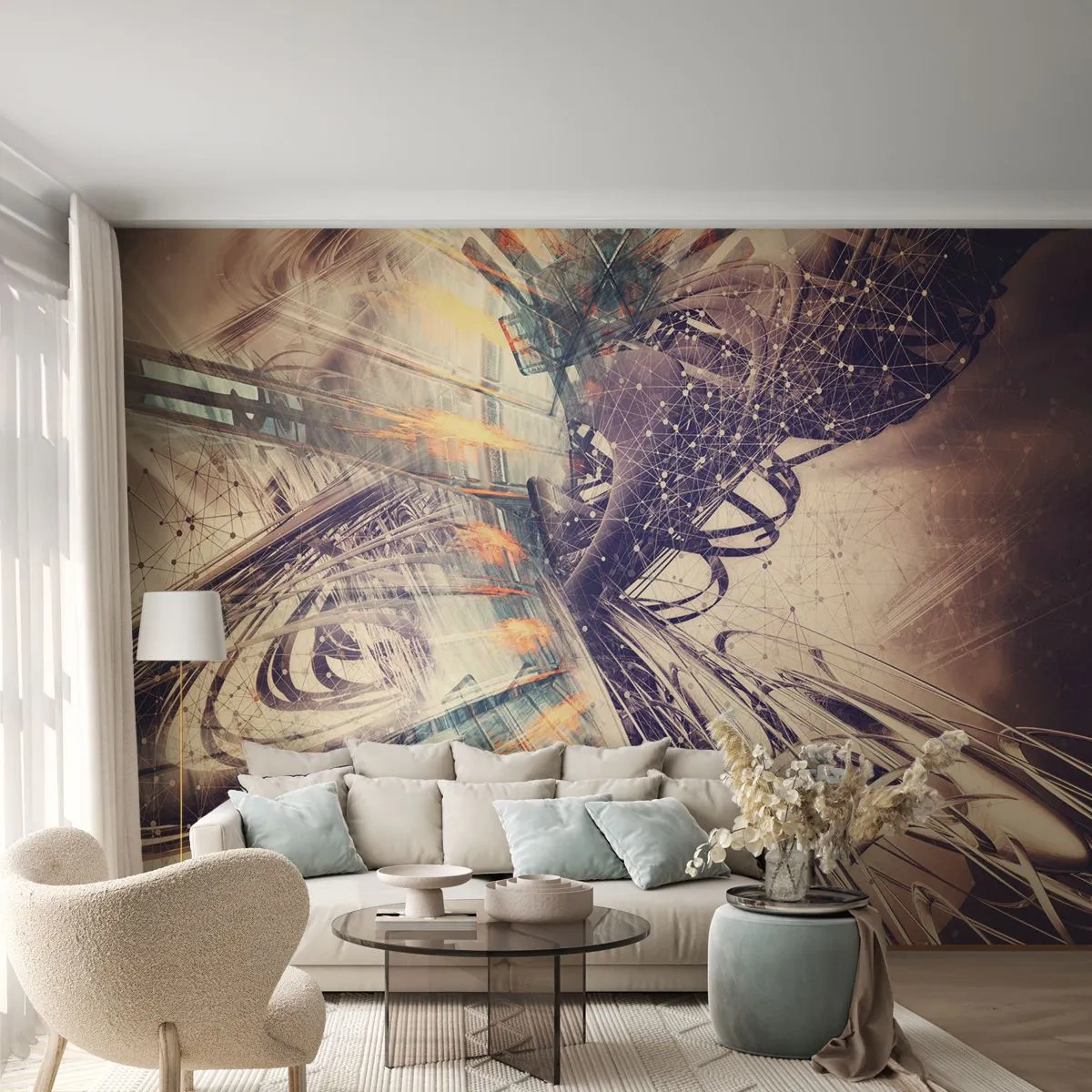 Fotobehang Standard Eco - In grote haast - Abstractie, Deel, Grafisch - 400x280 cm