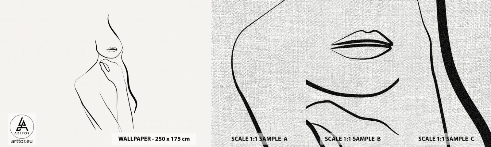 Fotobehang Monster Premium Canvas - Een golf van melancholie - Abstractie, Vrouwenlichaam, Grafisch - 100x30 cm