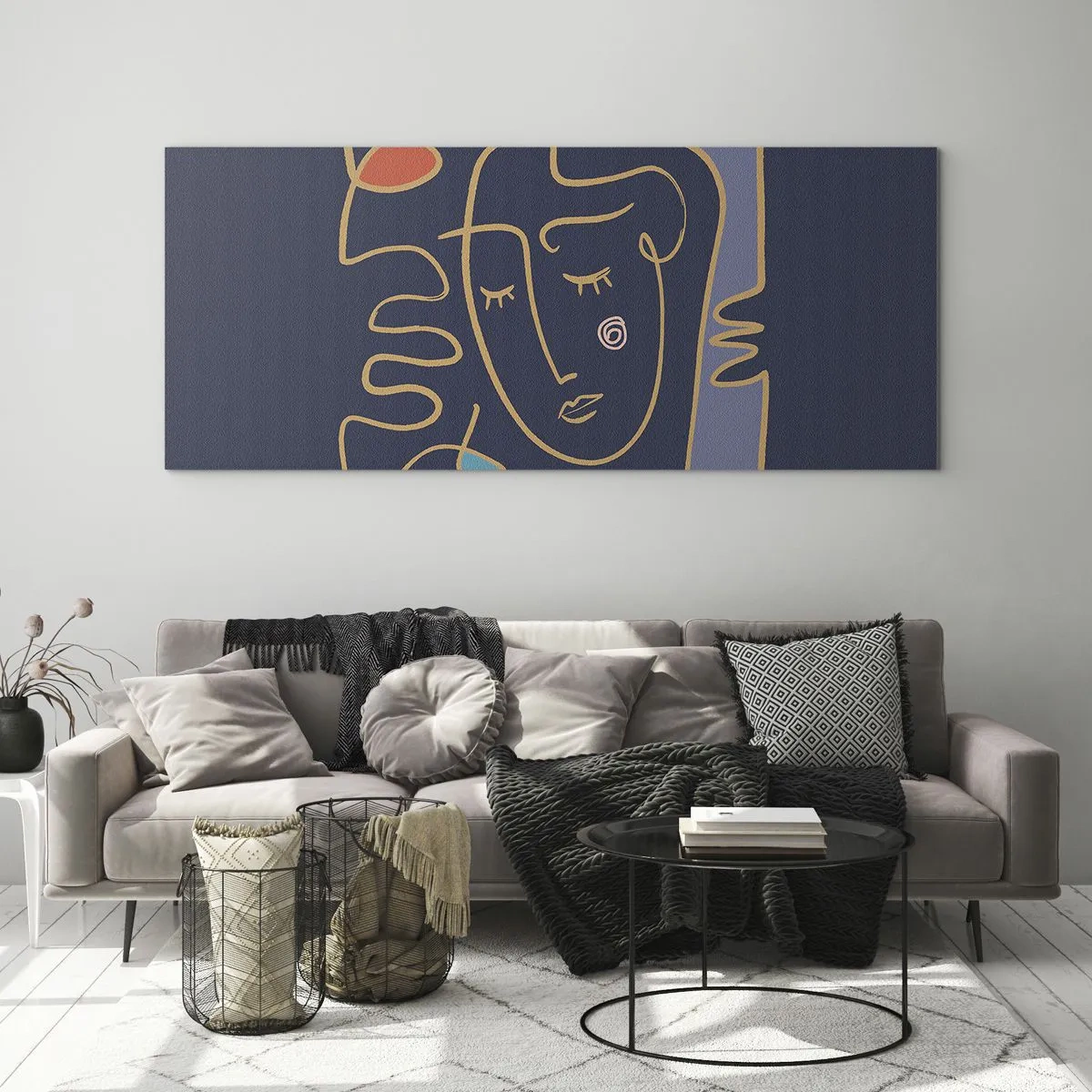 Schilderen op glas - In nadenken - 160x50 cm
