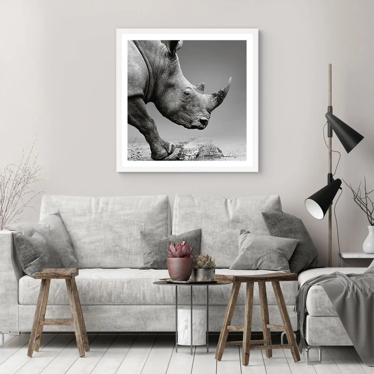 Poster in een witte lijst - Onstuitbare kracht - 30x30 cm