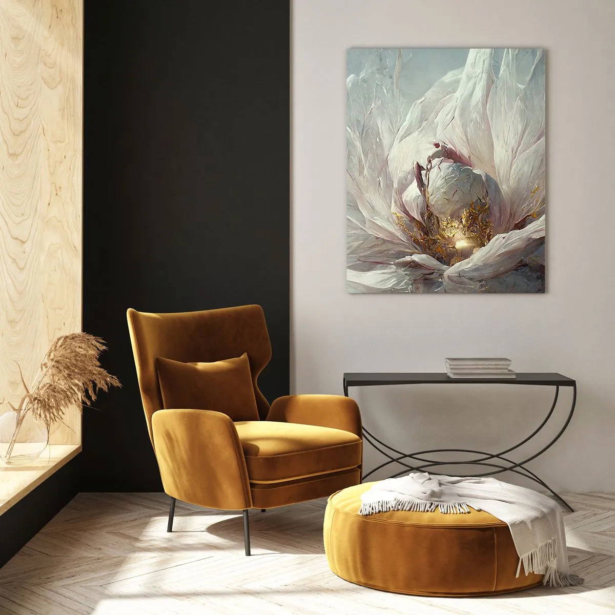 Schilderen op glas - Hij bloeit eens in de honderd jaar - 70x100 cm