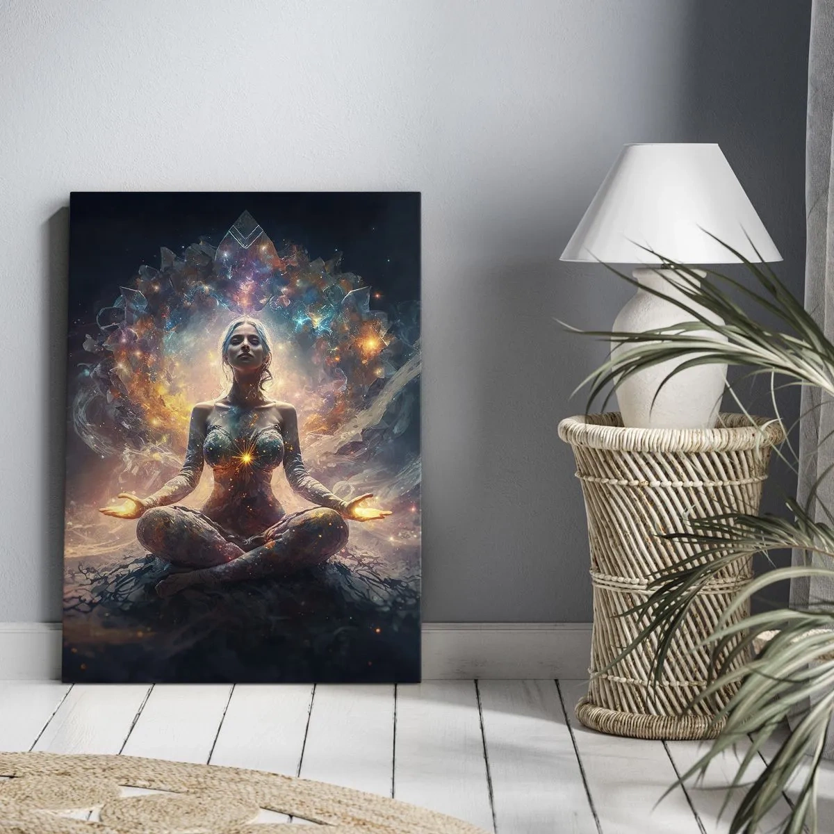 Schilderen op canvas - Stroom van goede energie - 55x100 cm