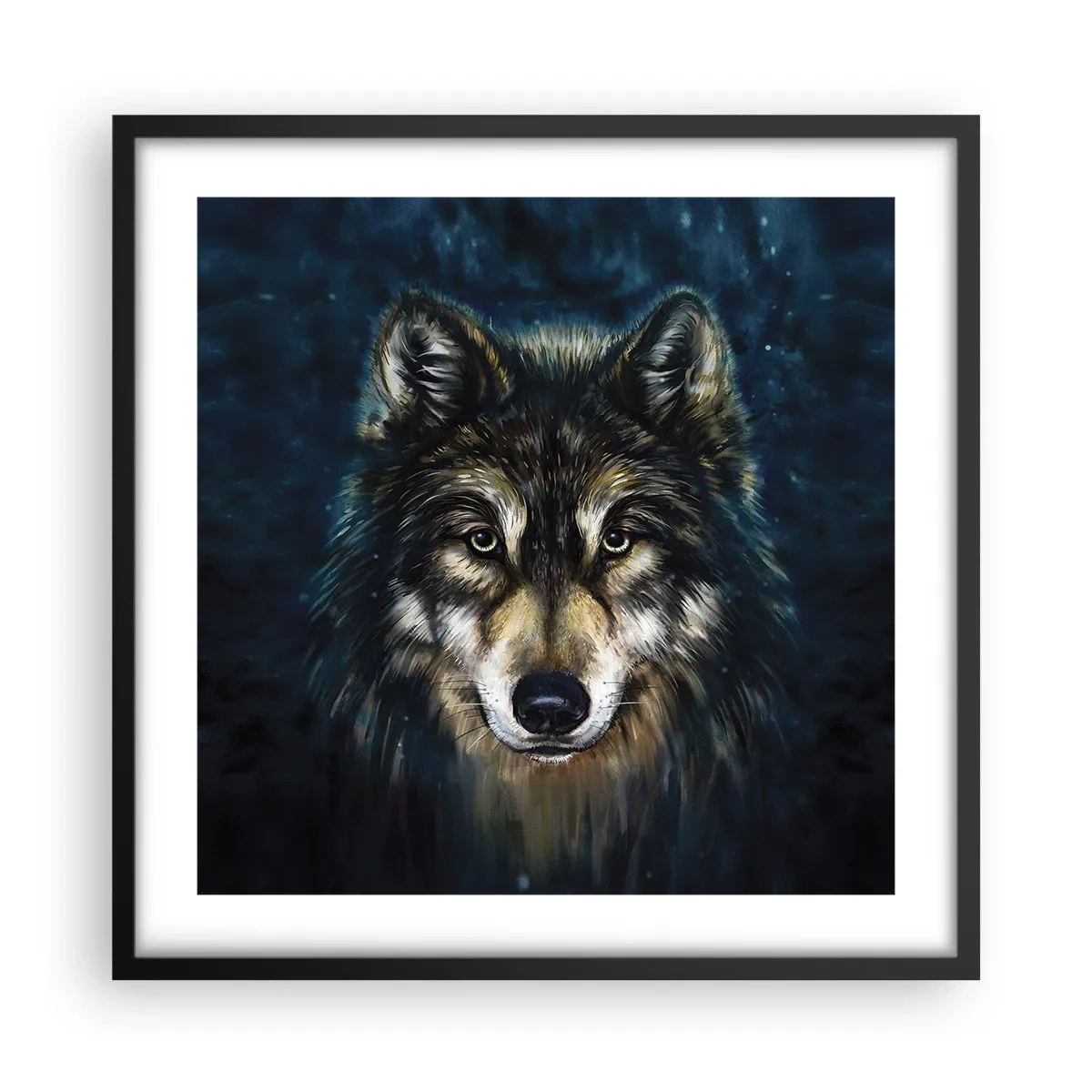 Poster in een zwarte lijst - Alfa? en omega - 50x50 cm