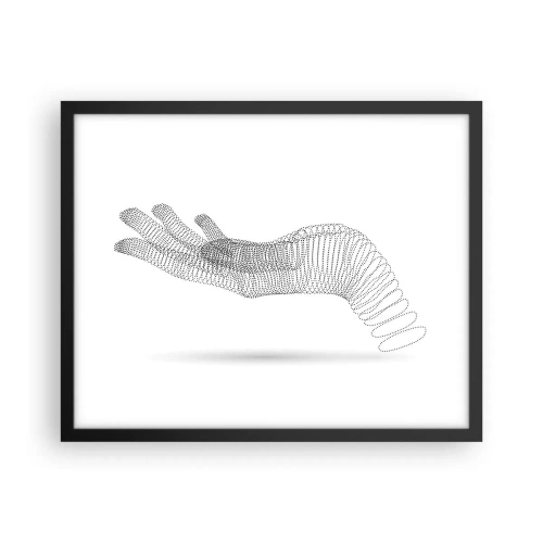 Poster in een zwarte lijst - Veerkrachtige hand - 50x40 cm