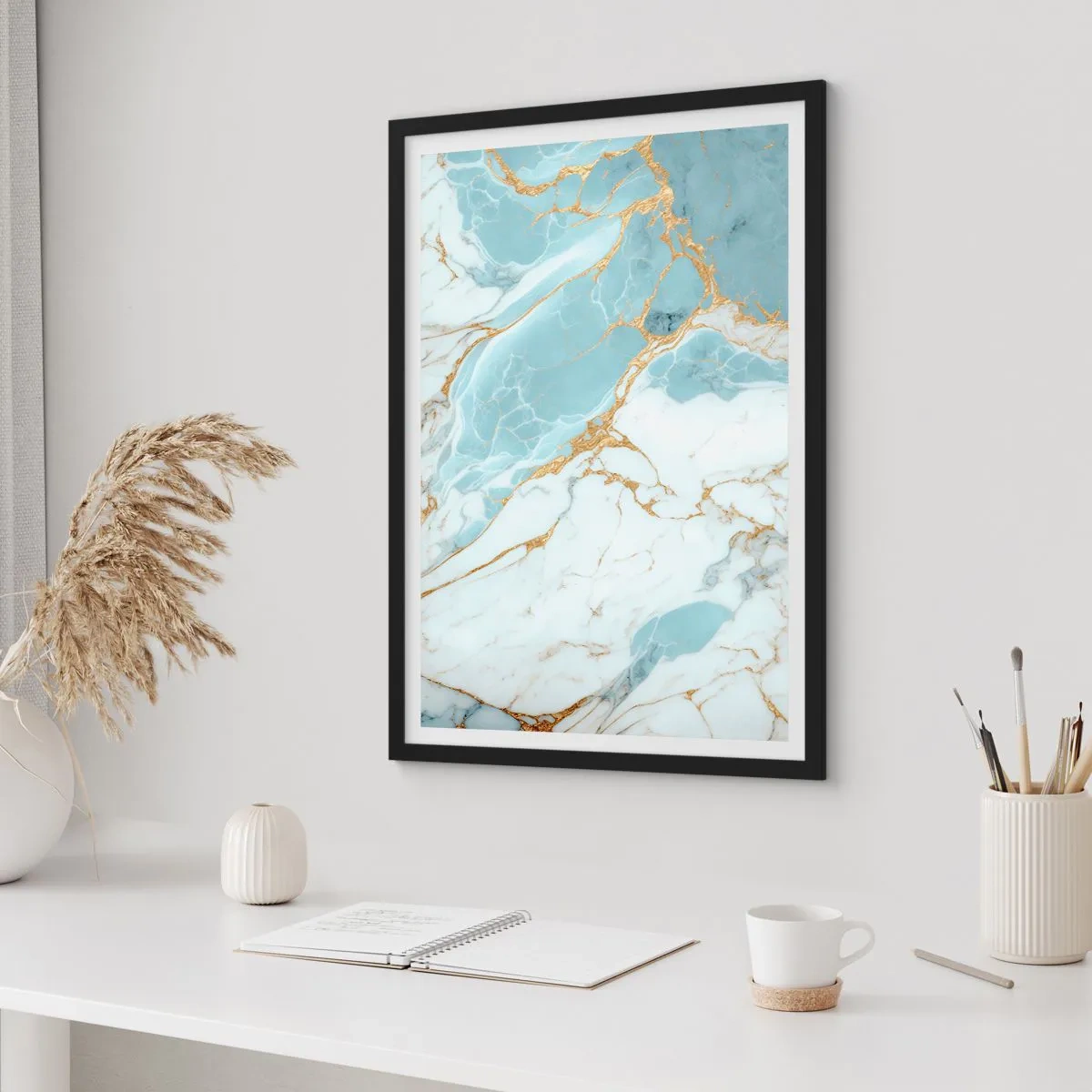 Poster in een zwarte lijst - Rijkdom van steen - 30x40 cm