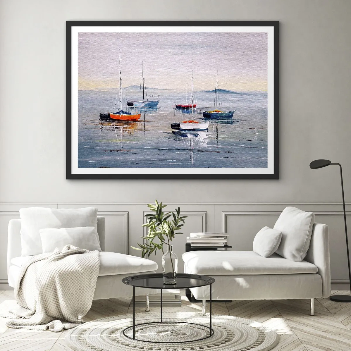 Poster in een zwarte lijst - Een welverdiende rust - 100x70 cm