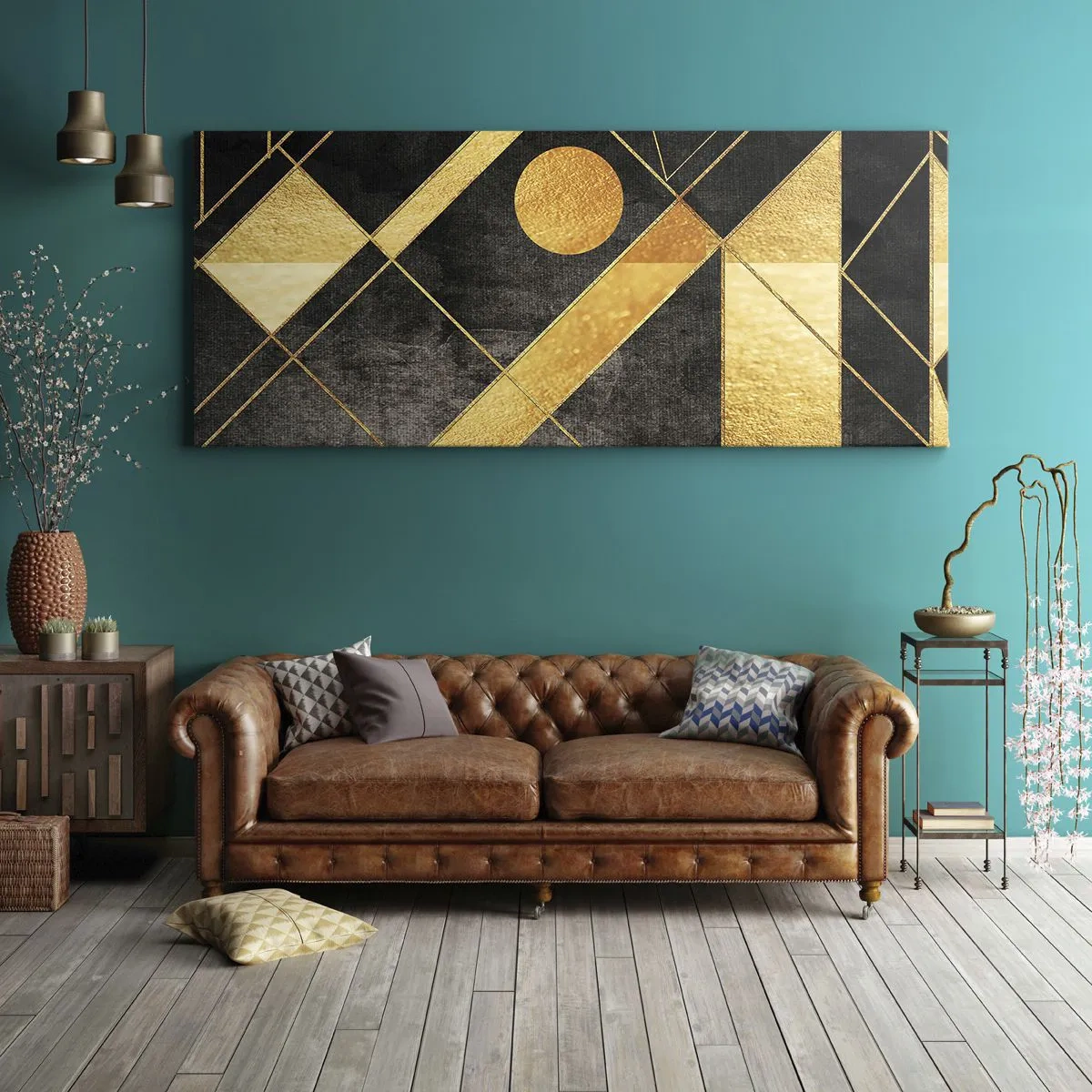 Schilderen op canvas - De zon van de woestijn - 160x50 cm