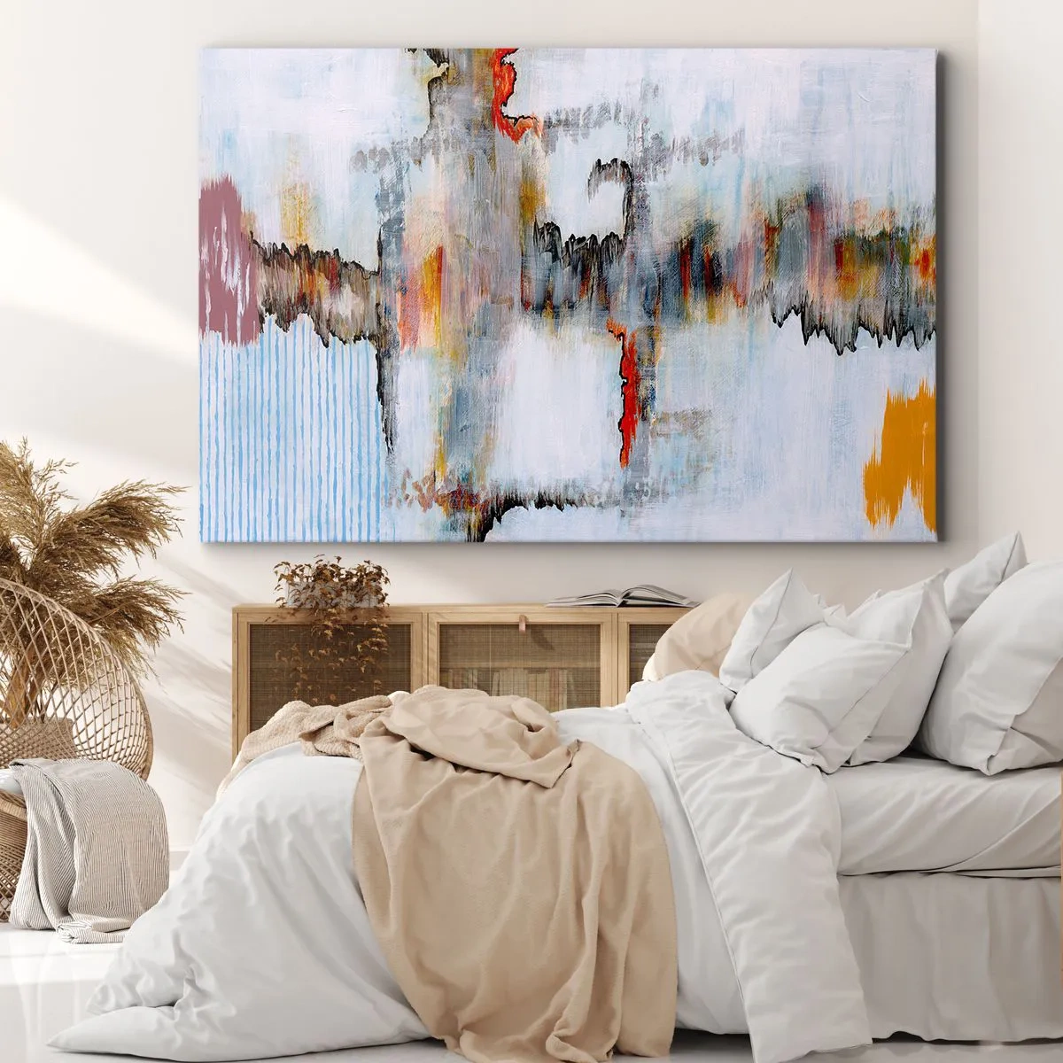 Schilderen op canvas - Een stok op het water - 100x70 cm