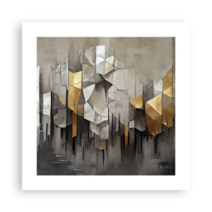 Poster - Compositie van ijs en licht - 40x40 cm