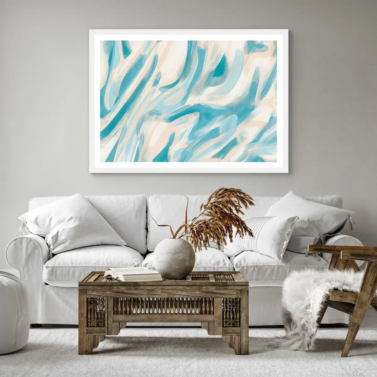 Poster in een witte lijst - Lente briesjes - 91x61 cm