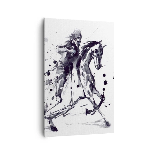 Schilderen op canvas - Zwarte ridder - 80x120 cm