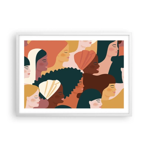 Poster in een witte lijst - Alleen vrouwelijkheid - 70x50 cm