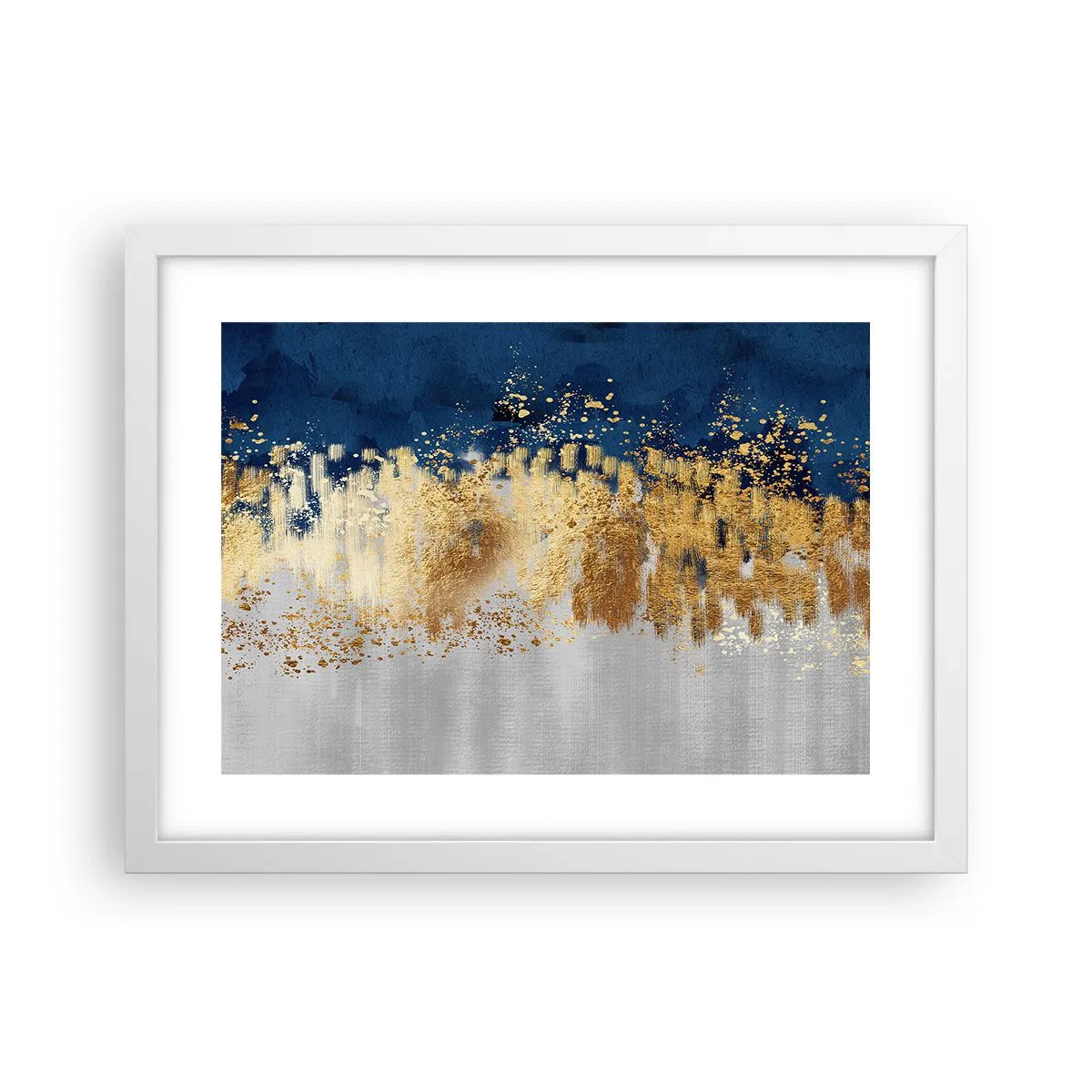 Poster in een witte lijst - Een moderne compositie met sprankeling - 40x30 cm