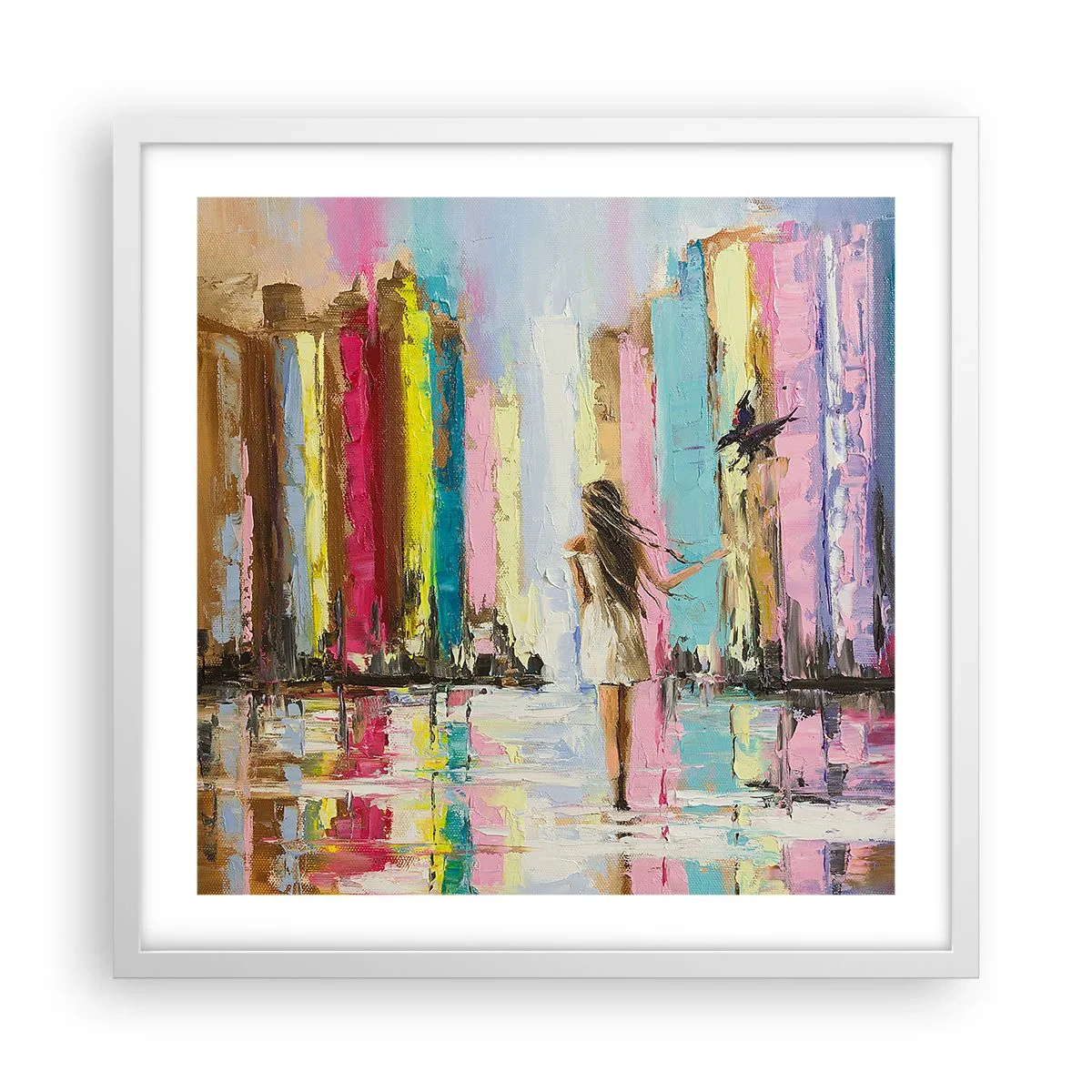 Poster in een witte lijst - Volg mij - 50x50 cm