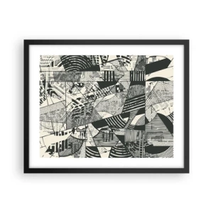 Poster in een zwarte lijst - De dynamiek van nu - 50x40 cm