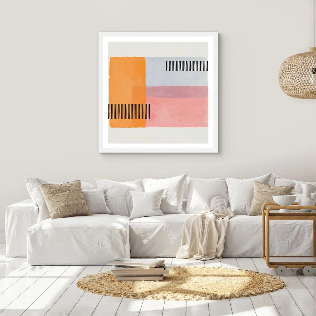 Poster in een witte lijst - Van hoek tot hoek - 40x40 cm