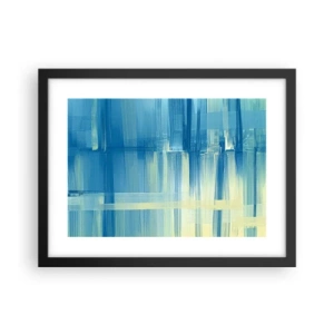 Poster in een zwarte lijst - Compositie in turkoois - 40x30 cm
