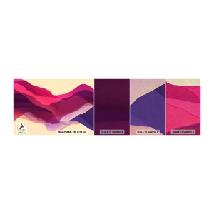 Fotobehang Monster Premium Sand - Paarse golven - Abstractie, Deel, Moderne kunst - 100x30 cm