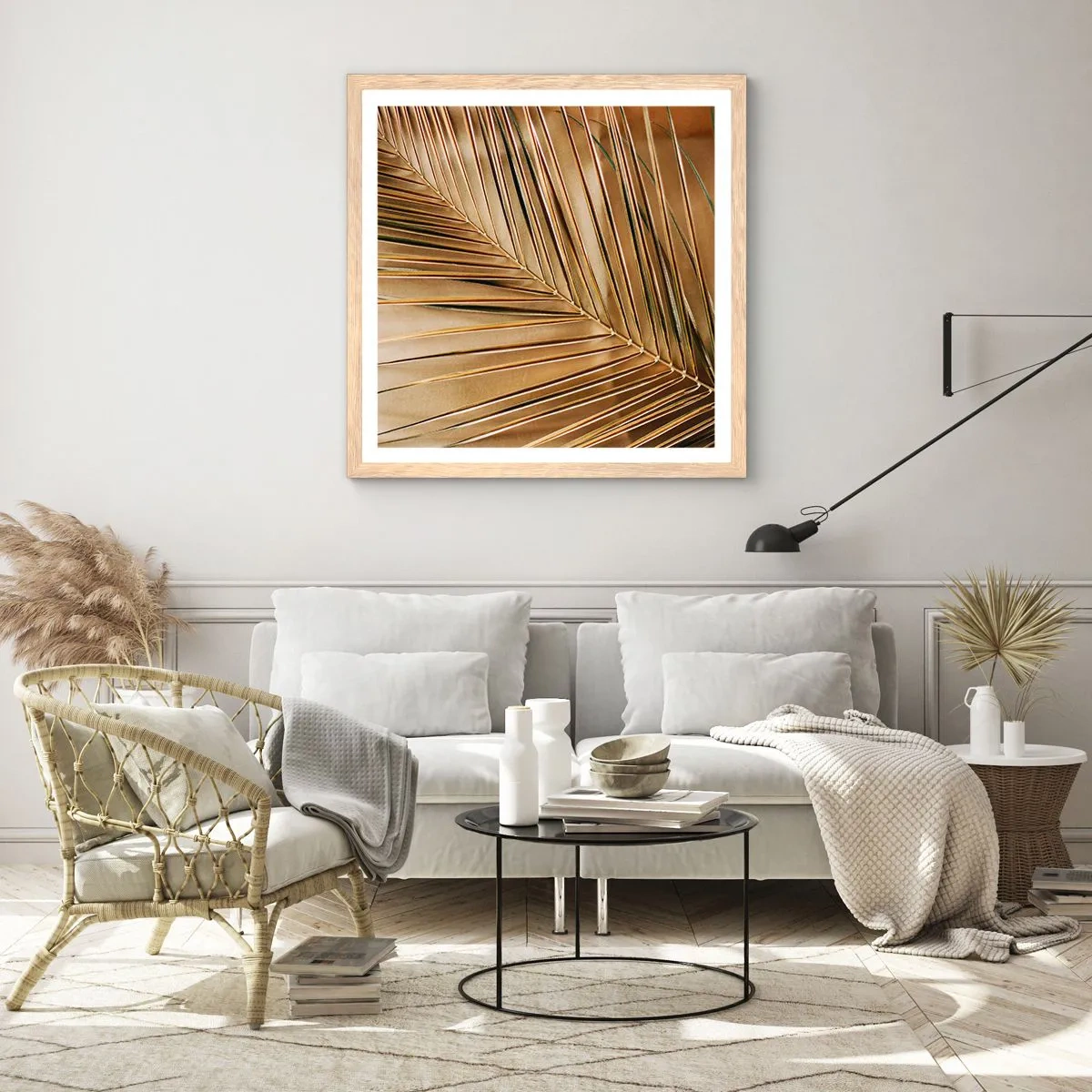 Een poster in een licht eiken lijst - Natuurlijke zuilengalerij - 40x40 cm