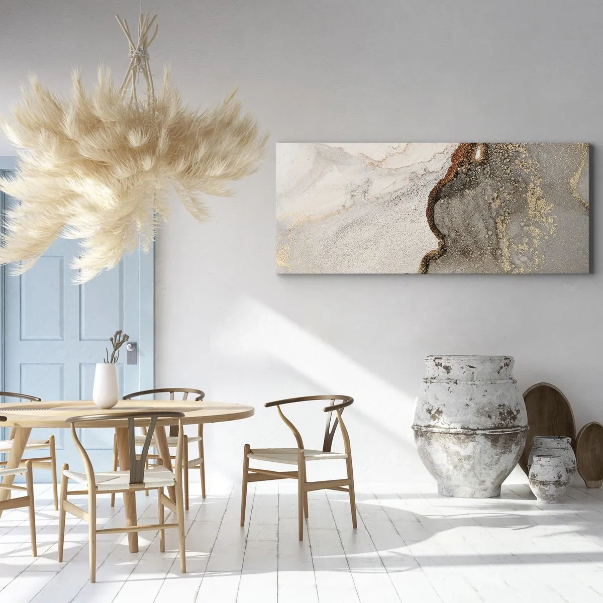 Schilderen op canvas - Op de grens van kleuren - 160x50 cm