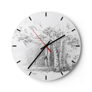 Wandklok - Klok - Het licht van het berkenbos - 40x40 cm