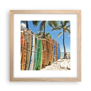 Een poster in een licht eiken lijst - Zonnig plezier - 30x30 cm