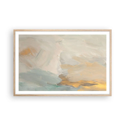 Een poster in een licht eiken lijst - Abstractie – het land van zachtheid - 91x61 cm