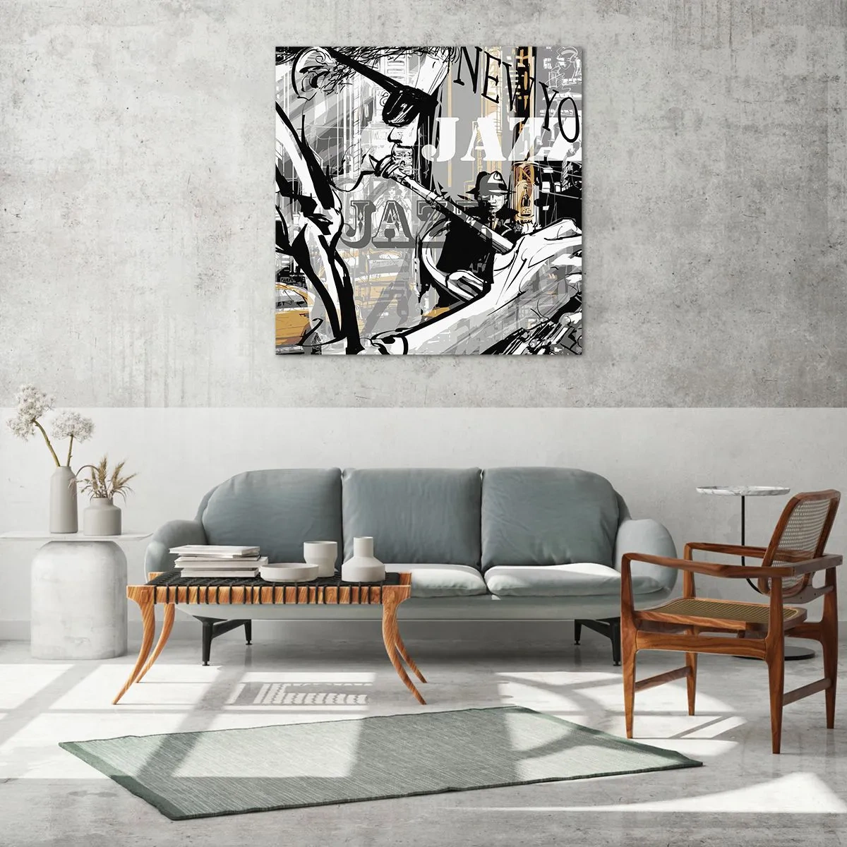 Schilderen op glas - Op het ritme van New York - 70x70 cm