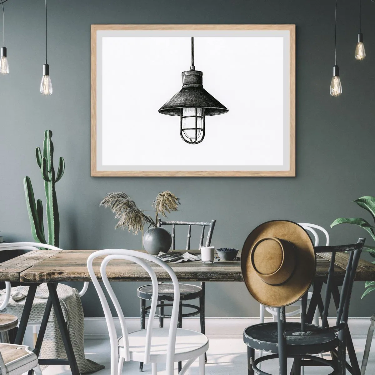 Een poster in een licht eiken lijst - Zoals jaren geleden… - 91x61 cm