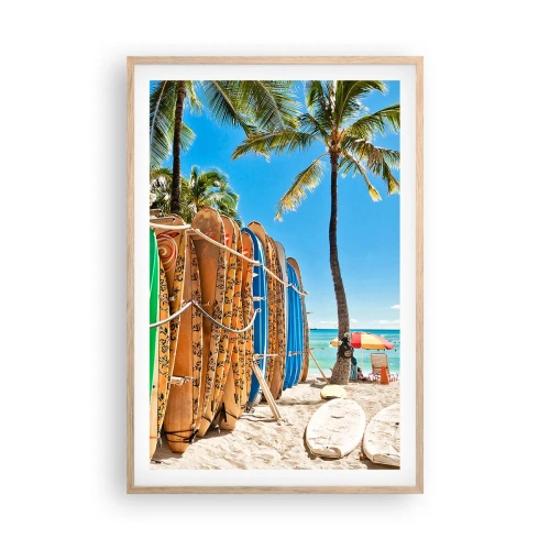 Een poster in een licht eiken lijst - Zonnig plezier - 61x91 cm