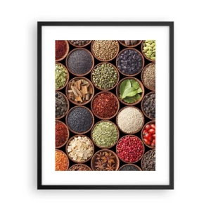 Poster in een zwarte lijst - Alle smaken van de wereld - 40x50 cm