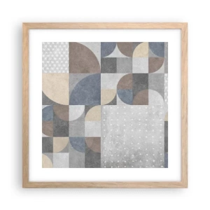 Een poster in een licht eiken lijst - Keramische fantasie - 40x40 cm