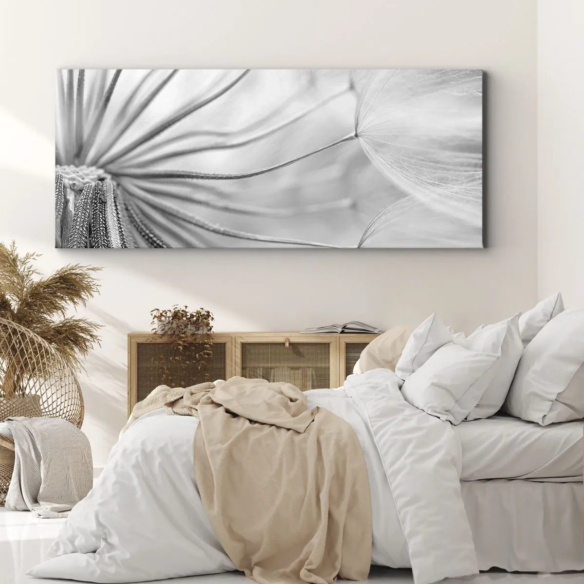 Schilderen op canvas - Paardebloemen, vliegers - 90x30 cm