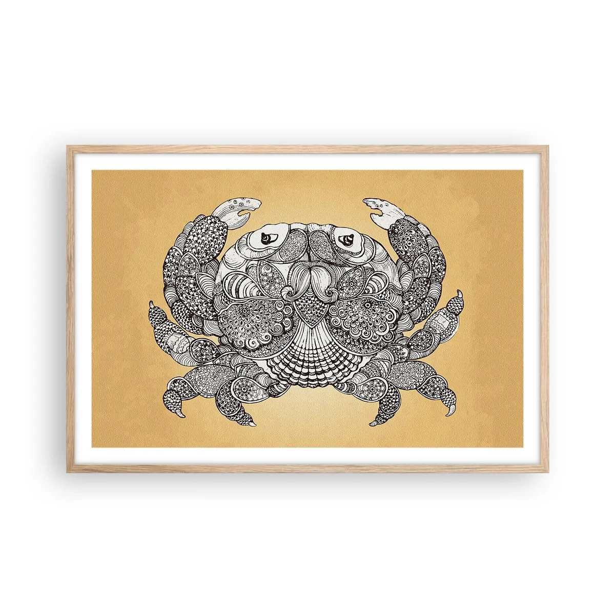 Een poster in een licht eiken lijst - Verhalen van meneer Krabs - 91x61 cm