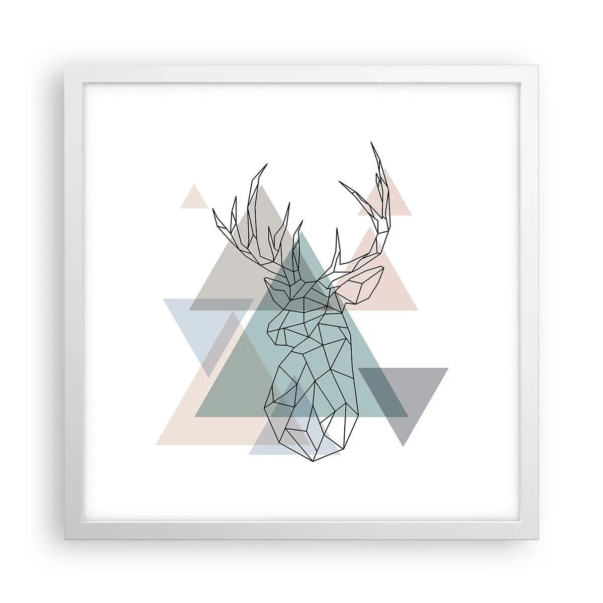 Poster in een witte lijst - In een geometrisch bos - 40x40 cm