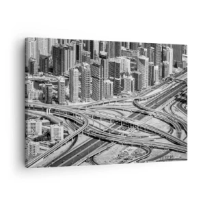 Schilderen op canvas - Een vogelperspectief van Dubai - 70x50cm - Dubai - de onmogelijke stad - Moderne wanddecoratie voor woonkamer en slaapkamer ARTTOR